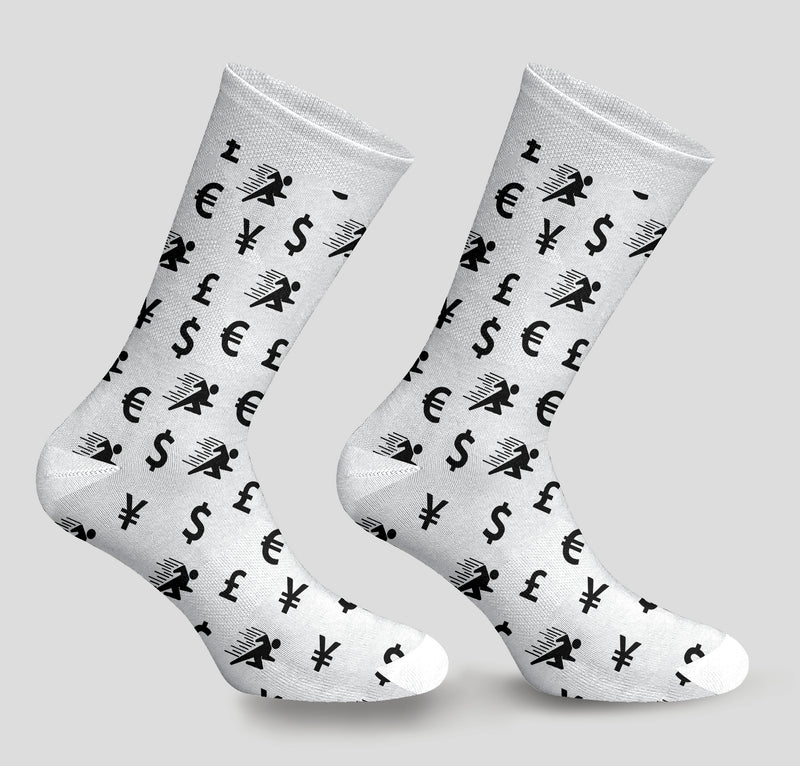 Running Man Socks White