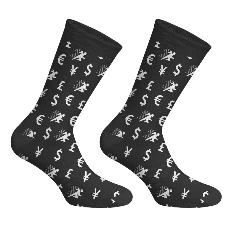 Running Man Socks Black